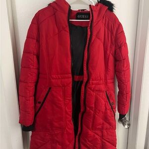 GUESS Women's Red Quilted Jacket